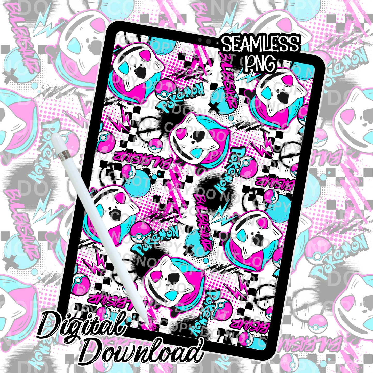 P-O-K-E-Seamless Design Singles