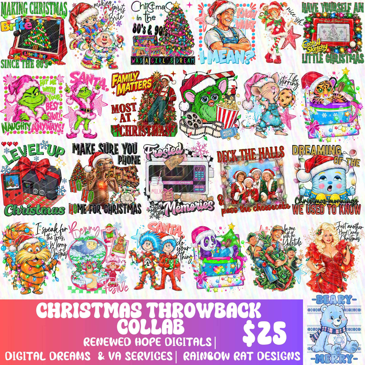 Christmas Throwback Collab- Digital Dreams & VA Services | Renewed Hope Digitals | Rainbow Rat Designs