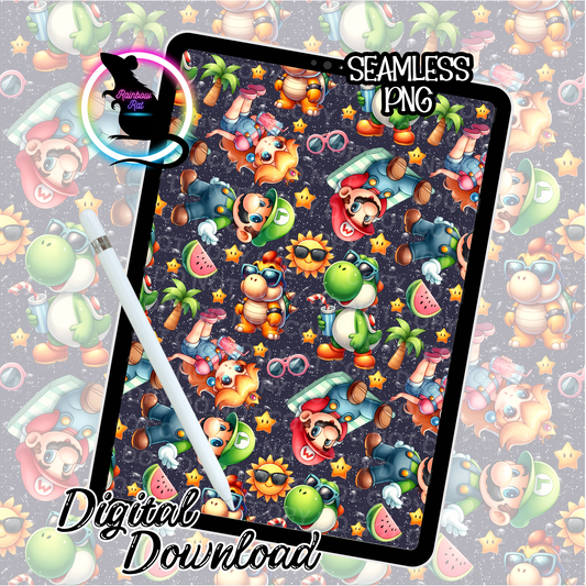 Plumber Bros Summer- Seamless Design