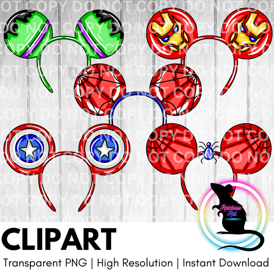 SuperhEARos- Clipart (5 pack)