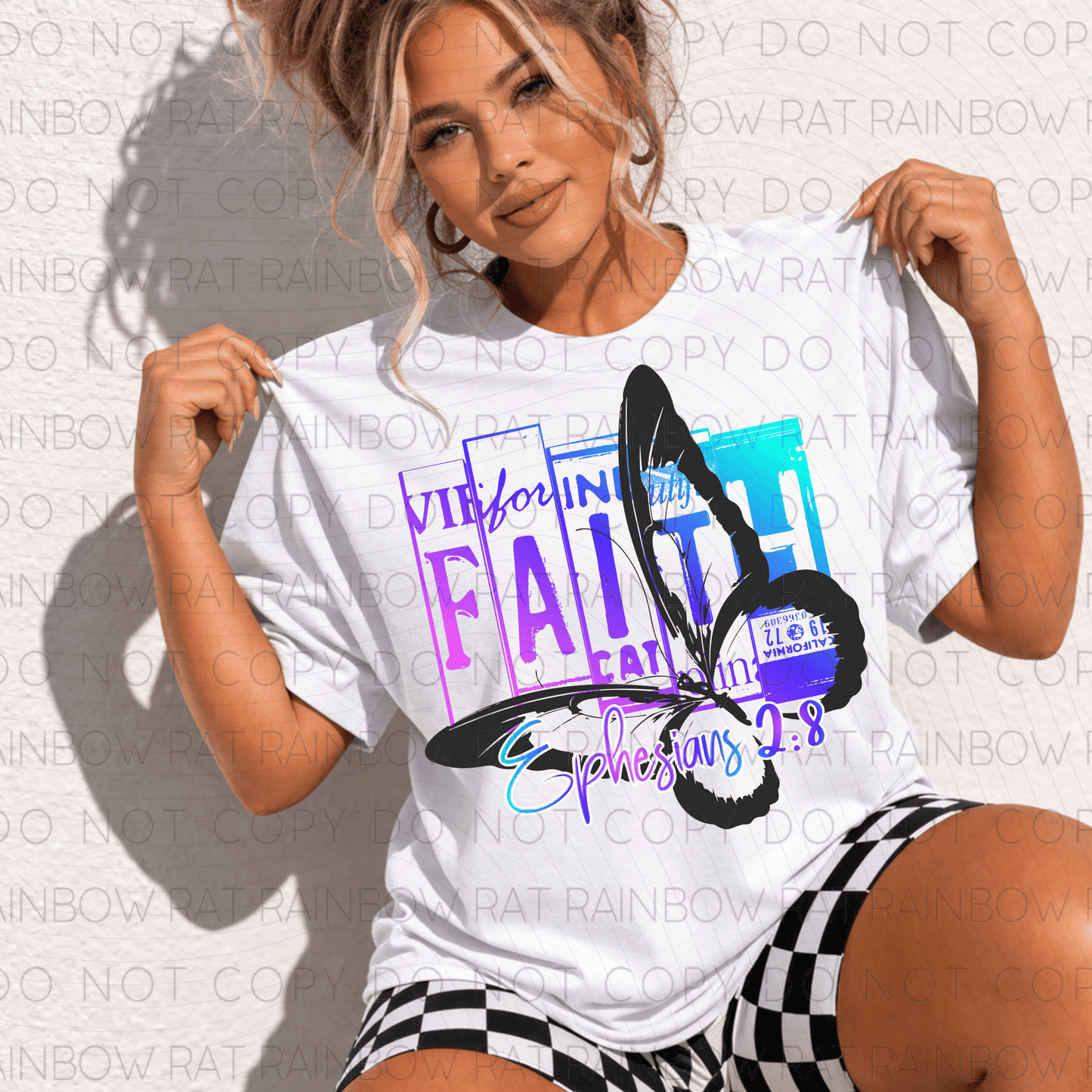 Faith Inspired Grunge Plate Butterfly- PNG Singles