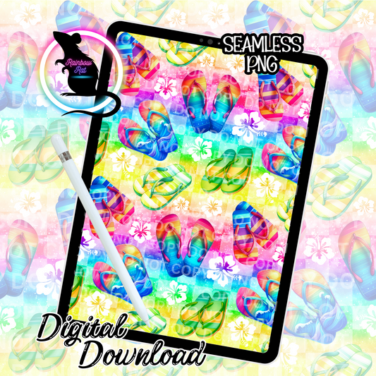 Rainbow Flip Flops- Seamless Design