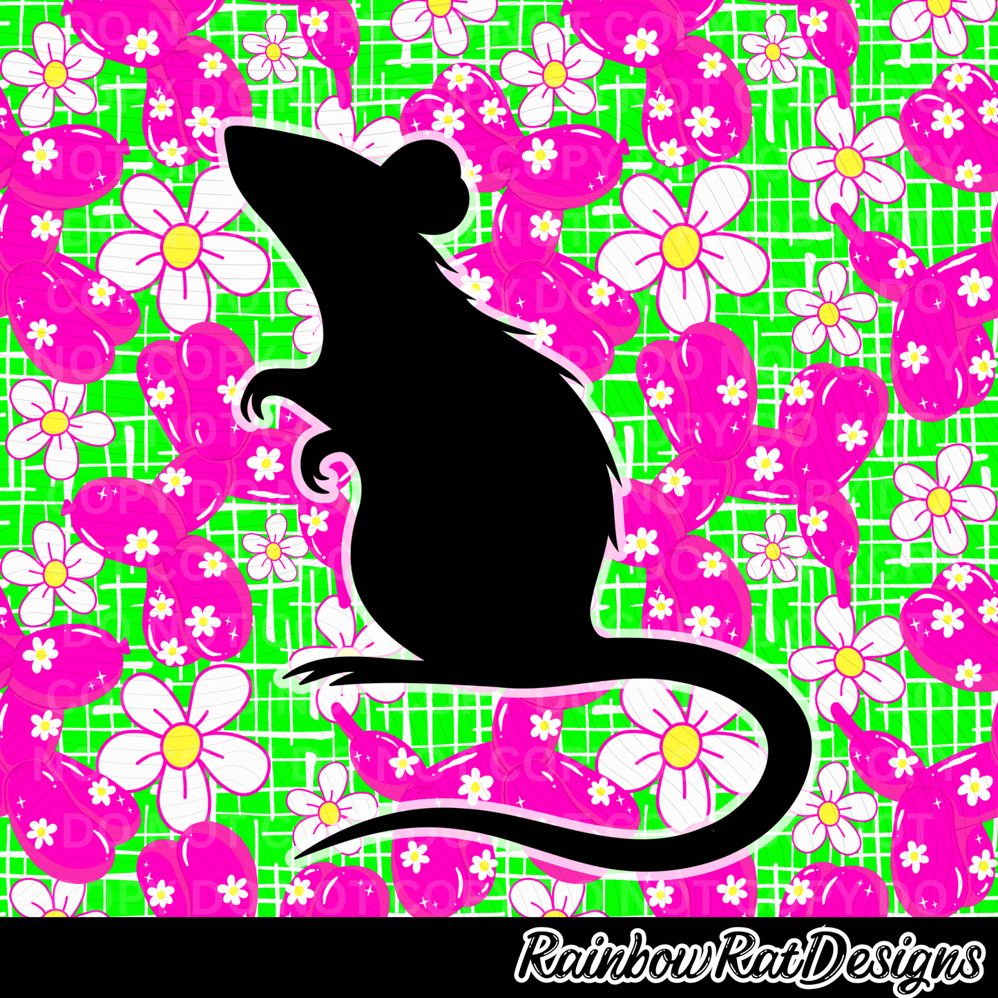 Floral Balloon Dog Safe Swim - Seamless Single