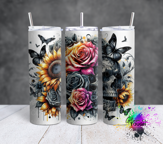 Floral Skull- 20oz Tumbler