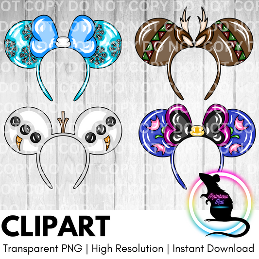 Frosty Ears- Clipart (4 pack)
