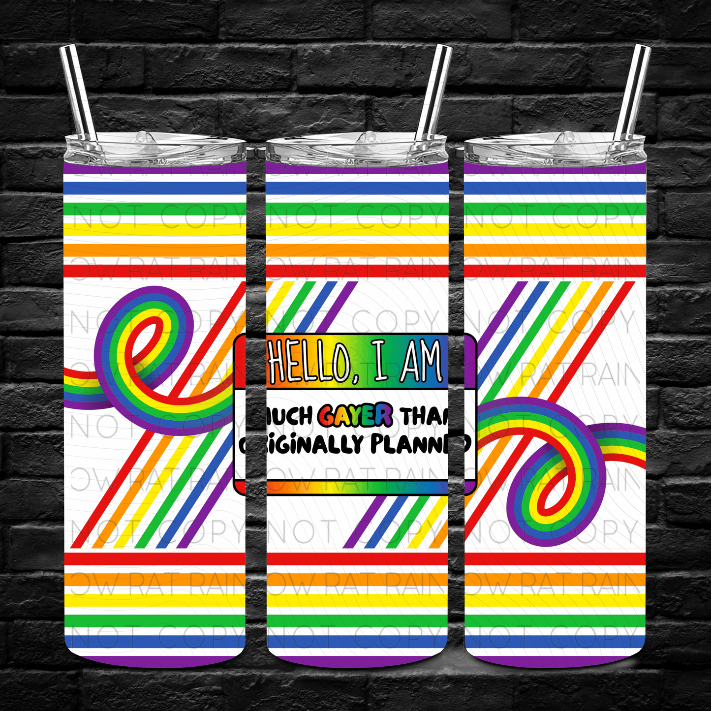 Hello, I am Name Tags- 20oz Tumbler Wrap Singles