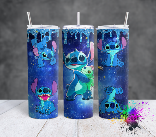 Blue Glitter Drip 626- 20oz Tumbler