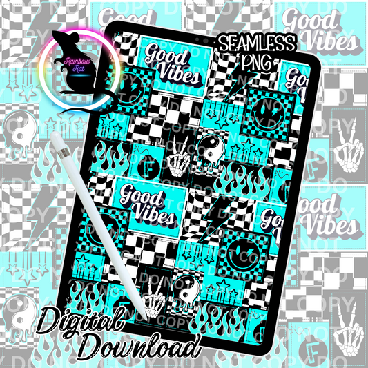 Good Vibes Patchwork- Seamless Design