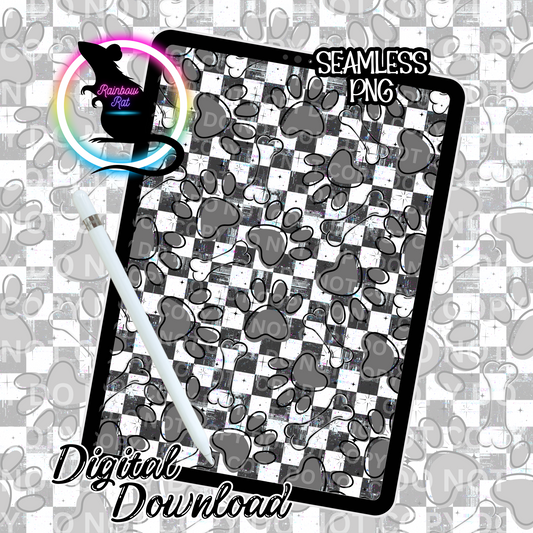 Grey Paws- Seamless Design