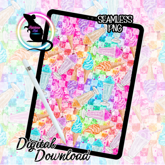 Rainbow Ice Cream- Seamless Design