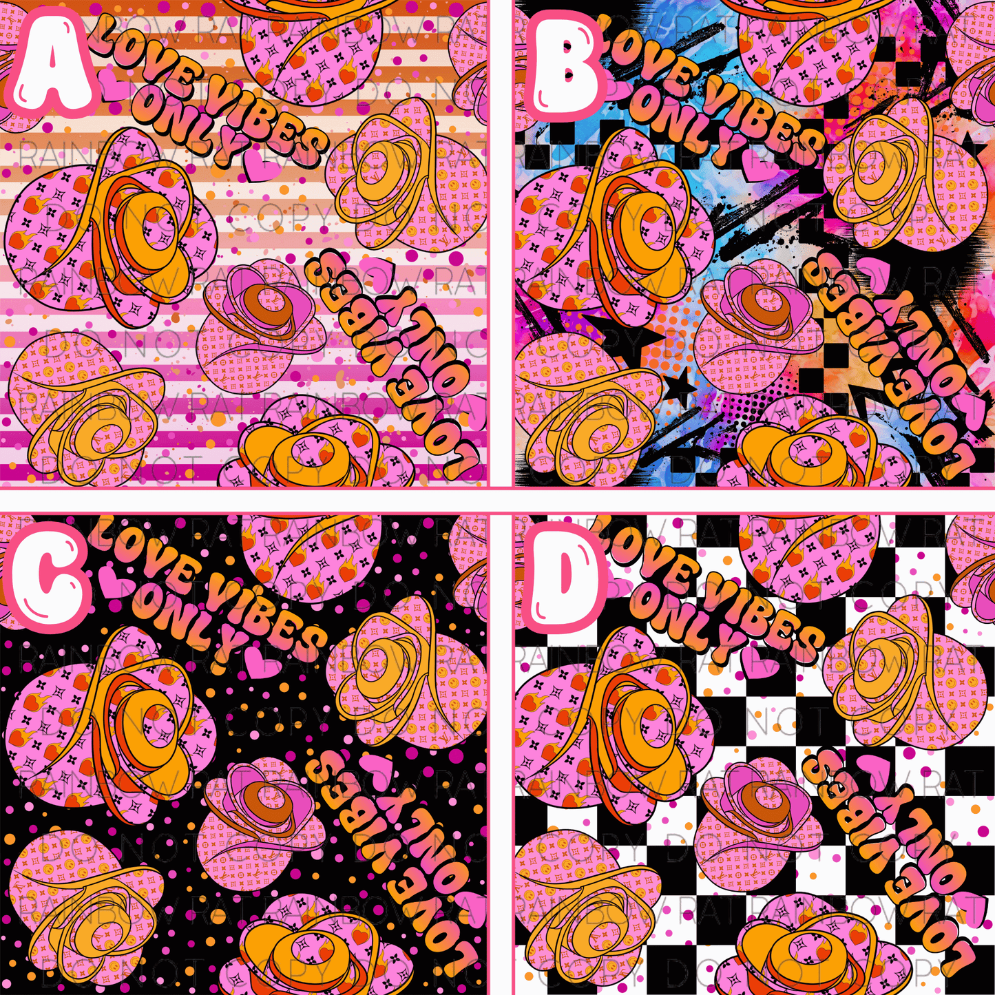 Love Vibes Only ADULT- Seamless Design Singles