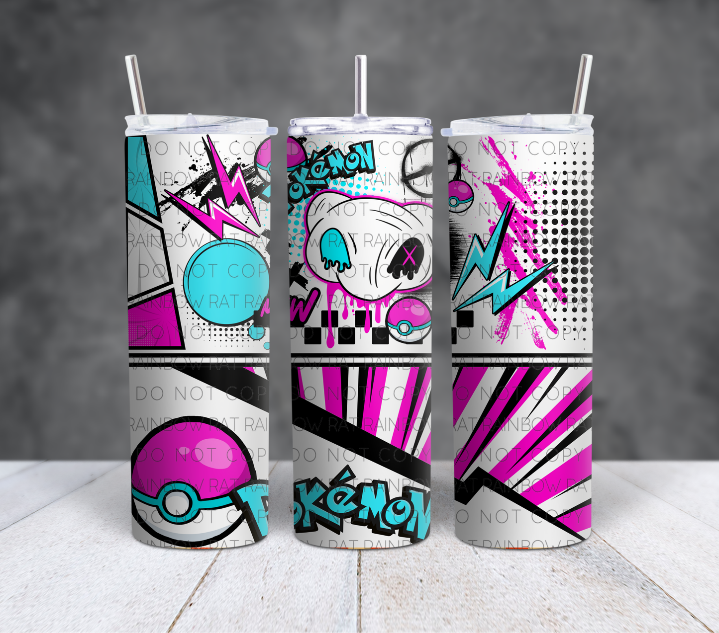 P-O-K-E- 20oz Tumbler Wrap Singles
