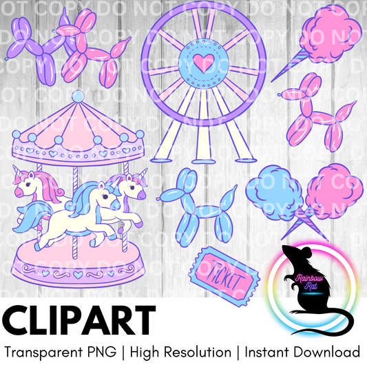 Pastel Circus- Clipart (8 pack)