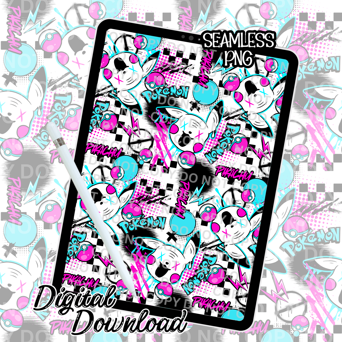 P-O-K-E-Seamless Design Singles