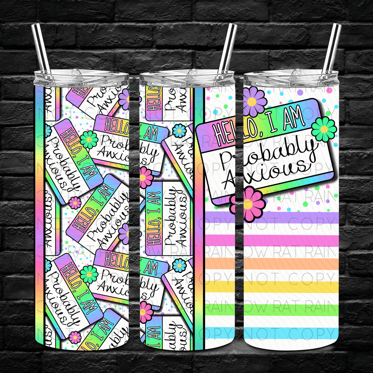 Hello, I am Name Tags- 20oz Tumbler Wrap Singles