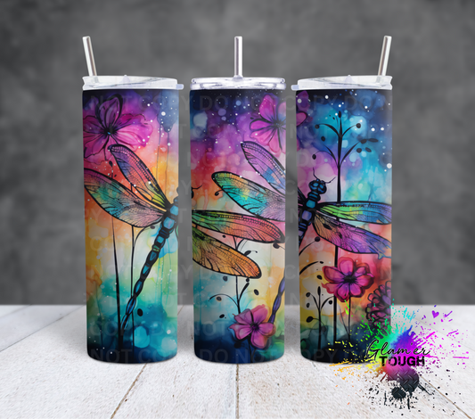Rainbow Dragonflies- 20oz Tumbler
