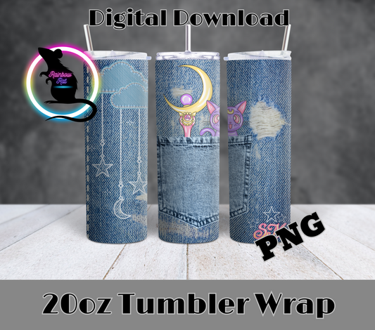 Pastel Anime Pocket Pal- 20oz Tumbler Wrap