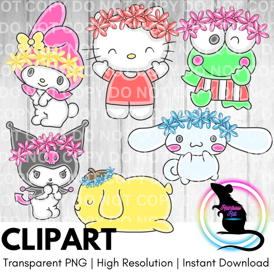 Floral Rio- Clipart (6 pack)