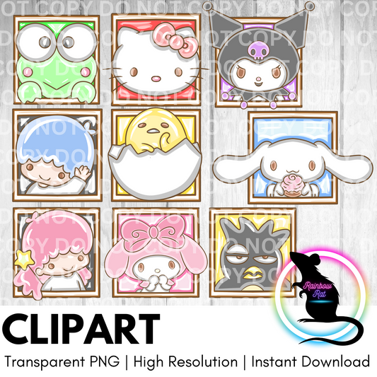 Rio Squares- Clipart (9 pack)