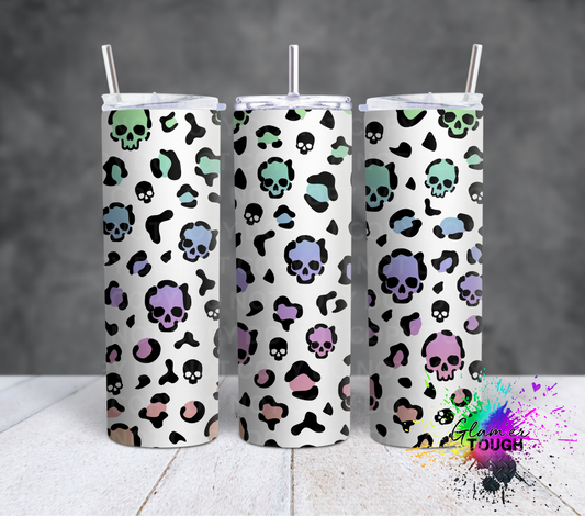 Skull Leopard Print- 20oz Tumbler