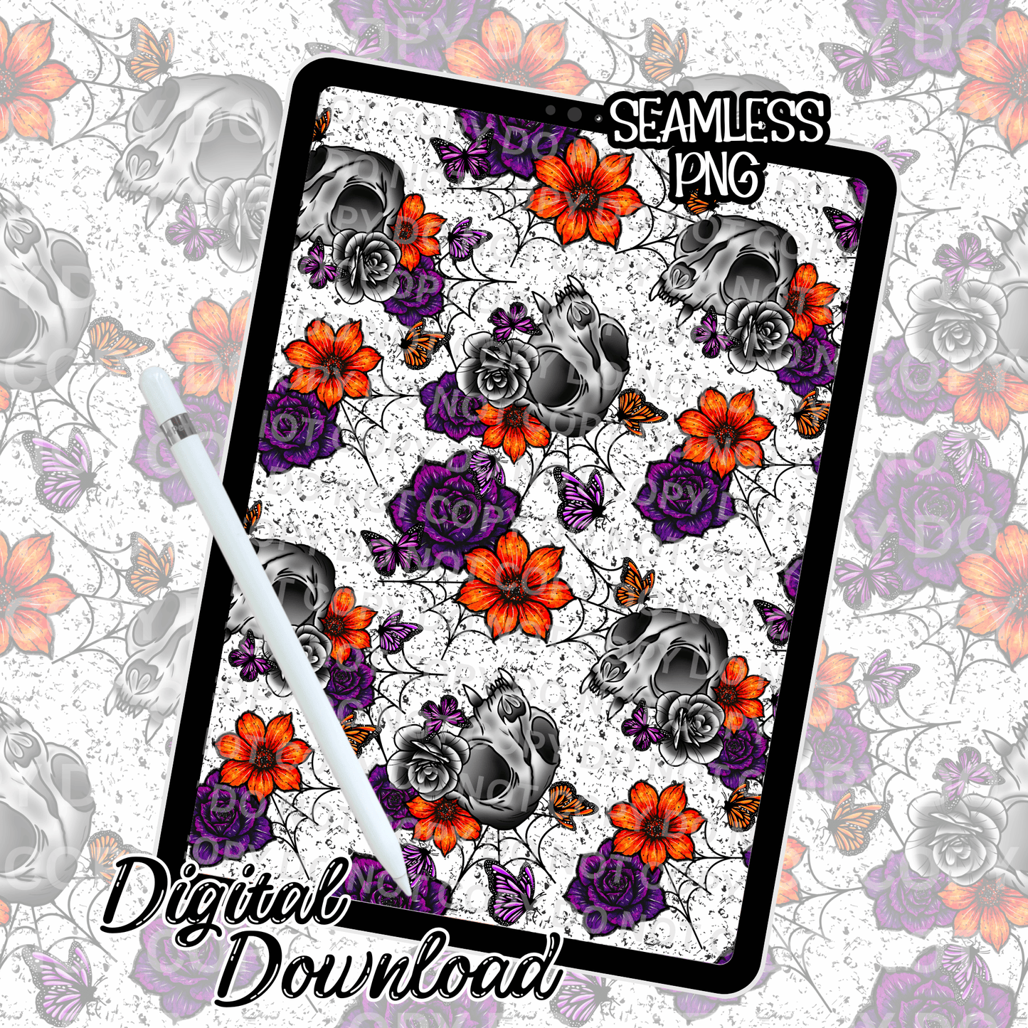 Kitty Skull- Seamless Design