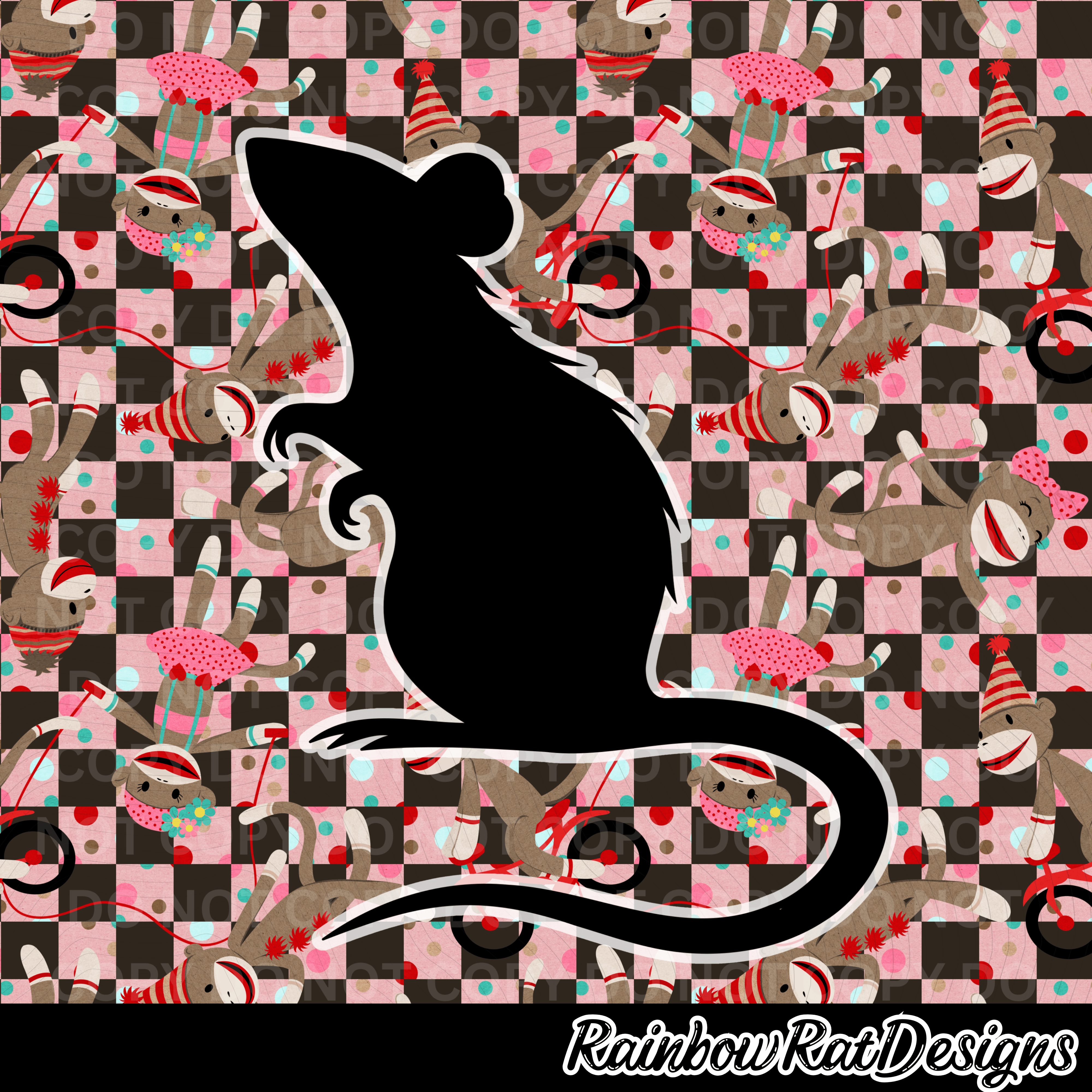 Sock Monkey- Seamless Design – Glam’er Tough | Rainbow Rat Designs