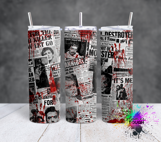 True Crime Newspaper- 20oz Tumbler