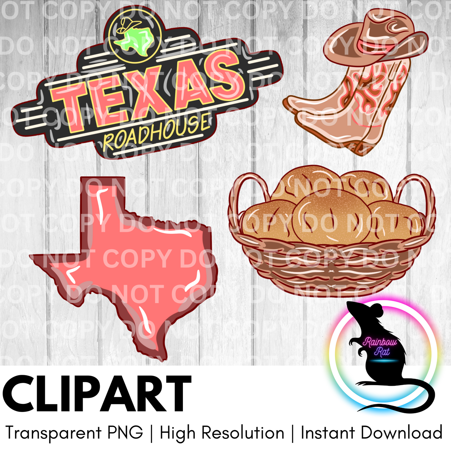 Texas Tasty- Clipart (4 pack)