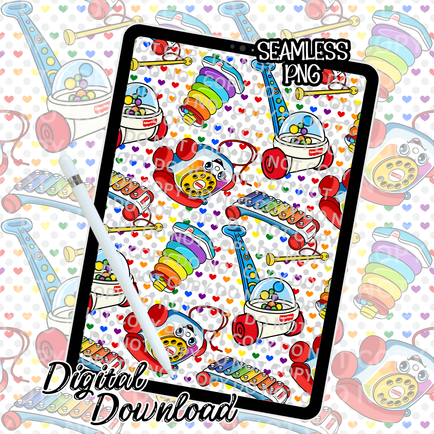 Playtime White- Seamless Design