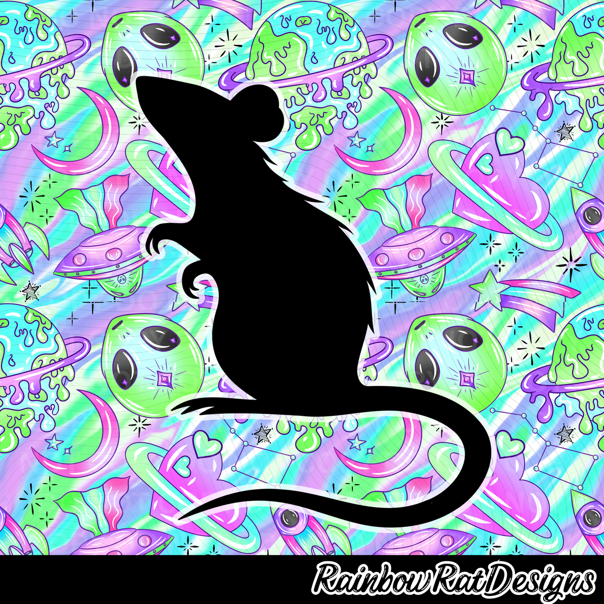 Trippy Rats Trippy Space- Seamless Design – Glam’er Tough | Rainbow Rat Designs