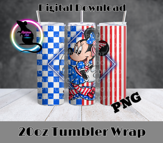 USA Girl Mouse- 20oz Tumbler Wrap