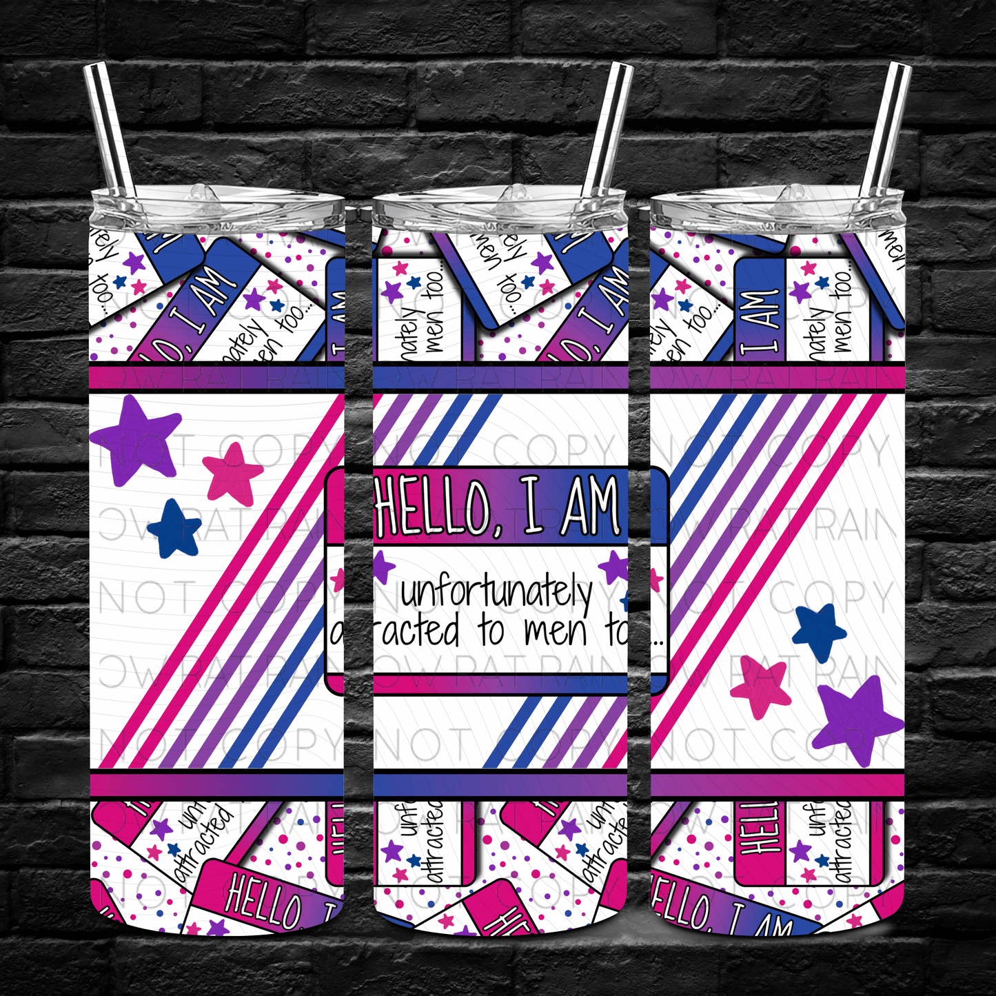 Hello, I am Name Tags- 20oz Tumbler Wrap Singles