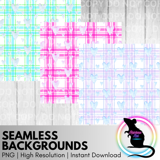 Valentine Plaid- Seamless Background (3 pack)