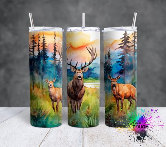 Watercolor Deer- 20oz Tumbler