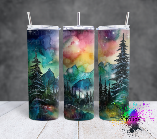 Watercolor Mountains- 20oz Tumbler