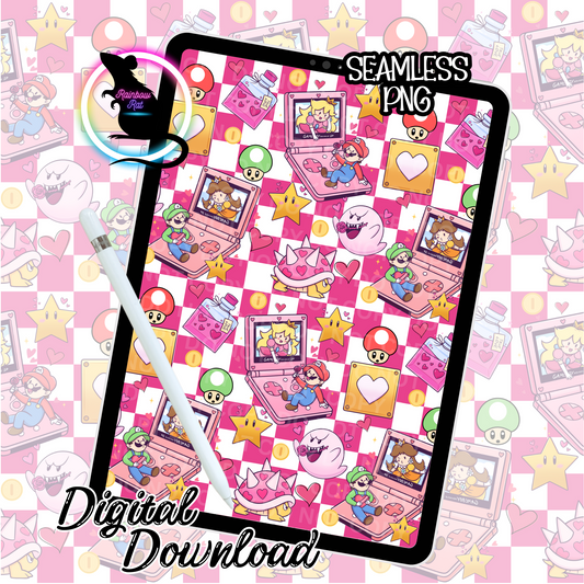 Y2K Gamer Girl- Seamless Design