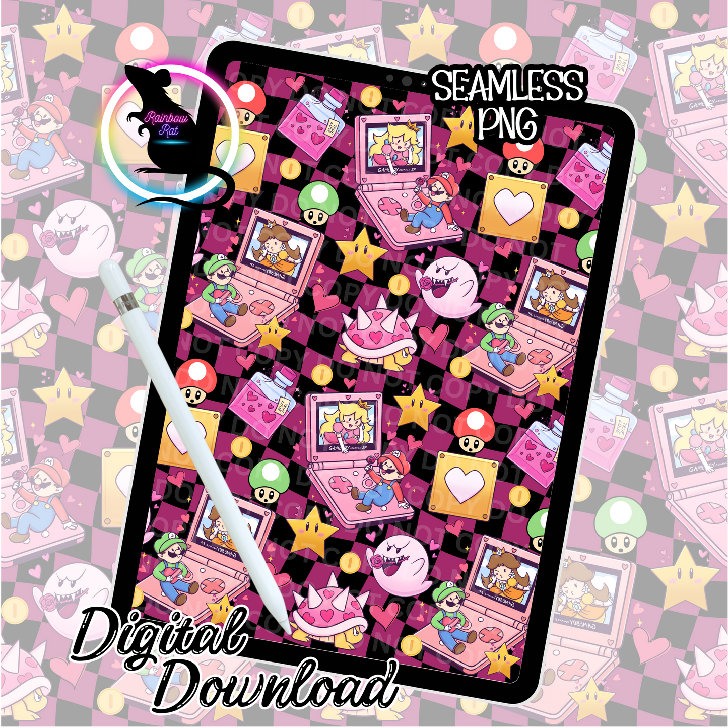 Y2K Gamer Girl- Seamless Design